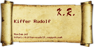 Kiffer Rudolf névjegykártya