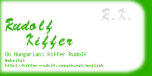 rudolf kiffer business card